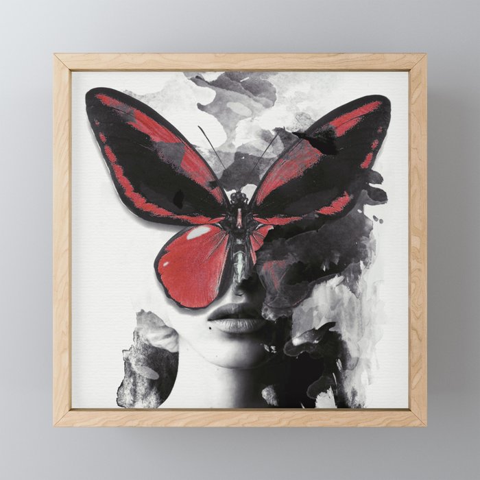 Red Butterfly Mini Art Print Gallery Image 1
