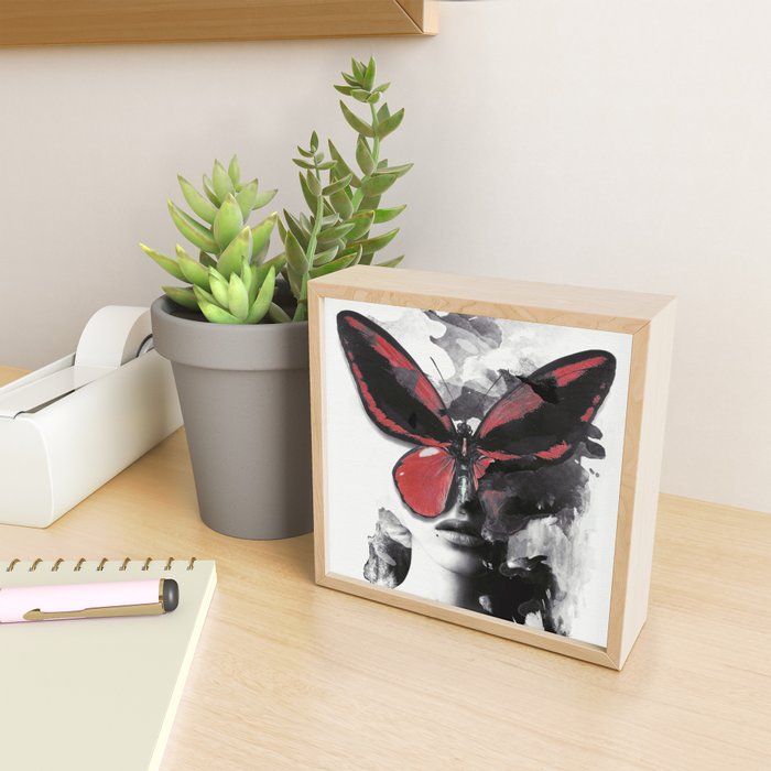Red Butterfly Mini Art Print Gallery Image 2