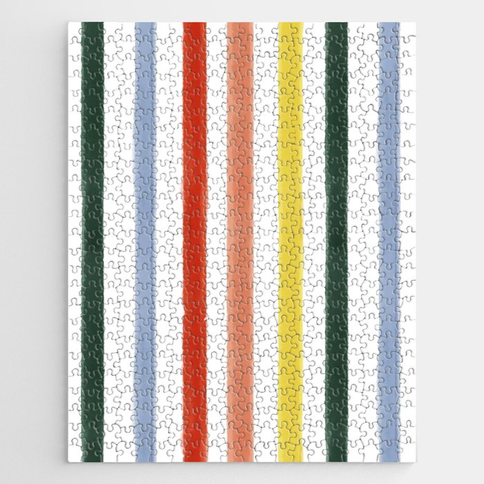 Classic Summer Watercolor Stripes Jigsaw Puzzle Gallery Image 1