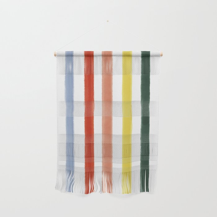 Classic Summer Watercolor Stripes Wall Hanging Gallery Image 1