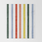 Classic Summer Watercolor Stripes Throw Blanket Gallery Image 2