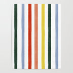 Classic Summer Watercolor Stripes Poster Gallery Image 4