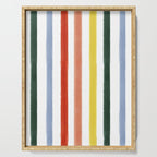 Classic Summer Watercolor Stripes Serving Tray Gallery Image 1