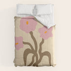Flower Market, Vienna, Modern Art, Botanical retro art Comforter Gallery Image 6