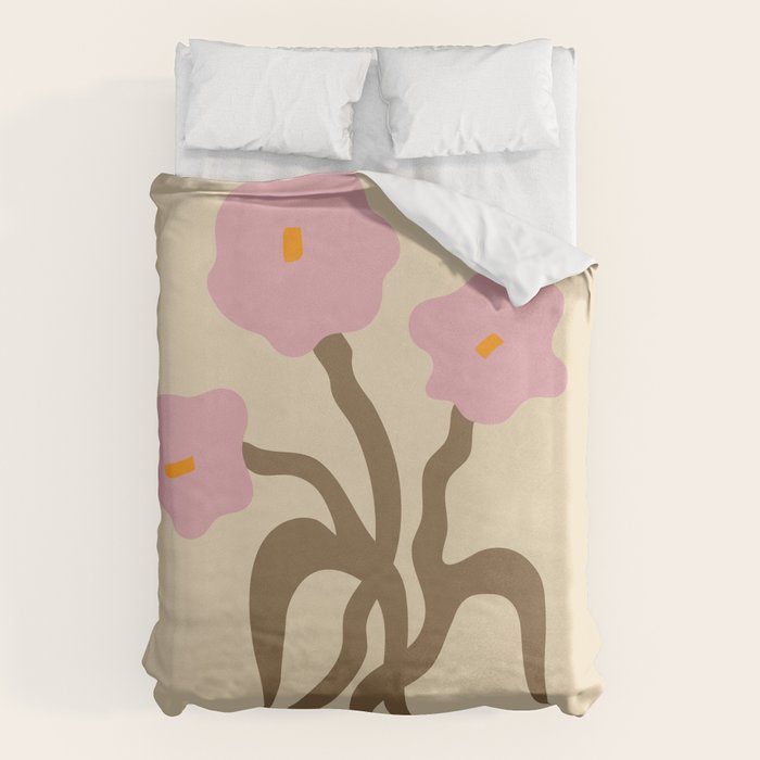 Flower Market, Vienna, Modern Art, Botanical retro art Duvet Cover Gallery Image 6