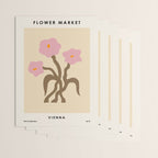 Flower Market, Vienna, Modern Art, Botanical retro art Wrapping Paper Gallery Image 3