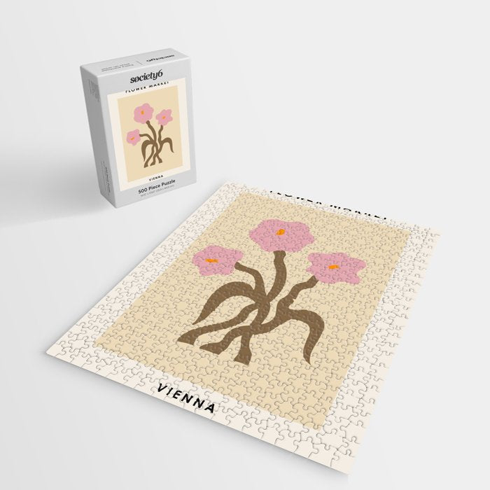 Flower Market, Vienna, Modern Art, Botanical retro art Jigsaw Puzzle Gallery Image 2