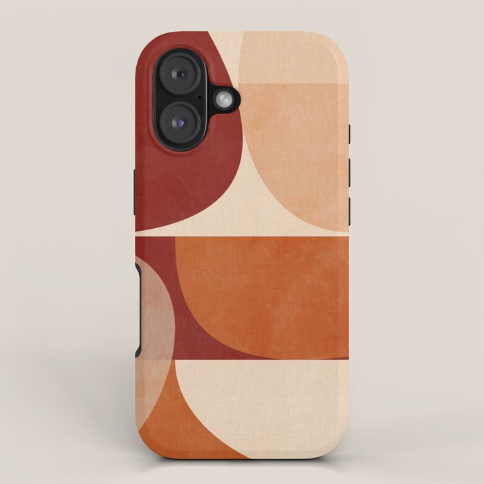 abstract retro shapes earthy 2 iPhone Case Gallery Image 1