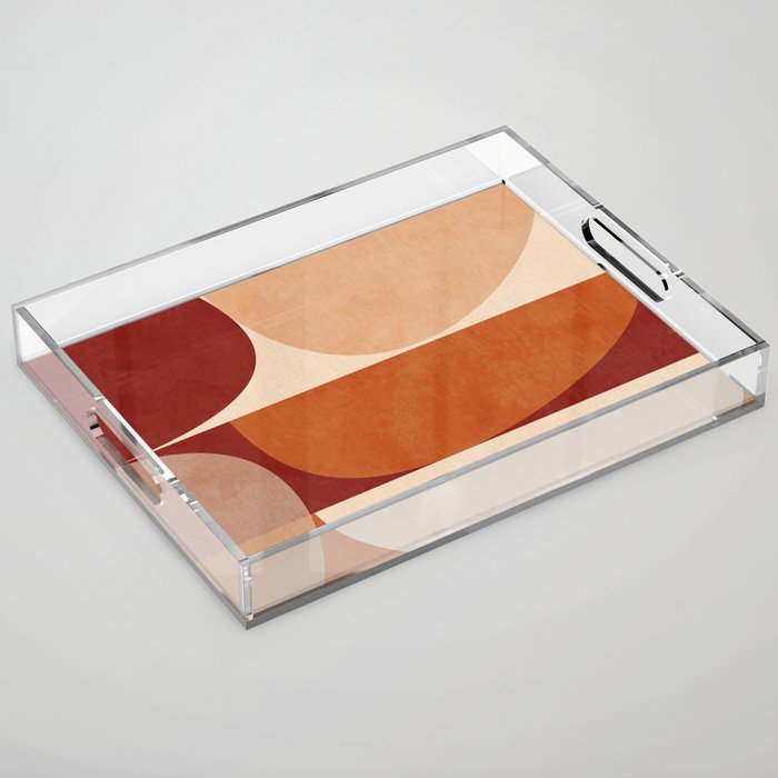 abstract retro shapes earthy 2 Acrylic Tray Gallery Image 1