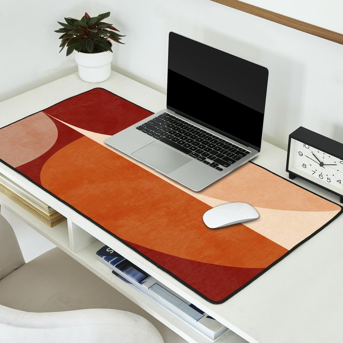 abstract retro shapes earthy 2 Desk Mat Gallery Image 2