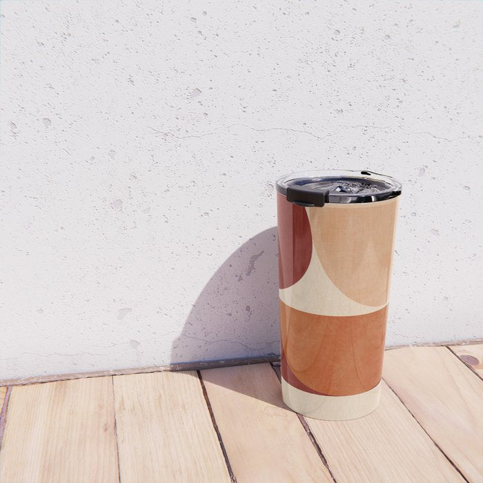 abstract retro shapes earthy 2 Travel Mug Gallery Image 4