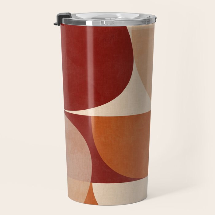 abstract retro shapes earthy 2 Travel Mug Gallery Image 3