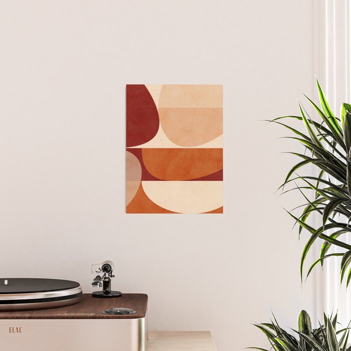 abstract retro shapes earthy 2 Poster Gallery Image 2
