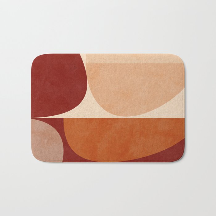 abstract retro shapes earthy 2 Bath Mat Gallery Image 1