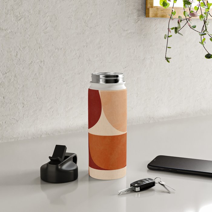 abstract retro shapes earthy 2 Water Bottle Gallery Image 4