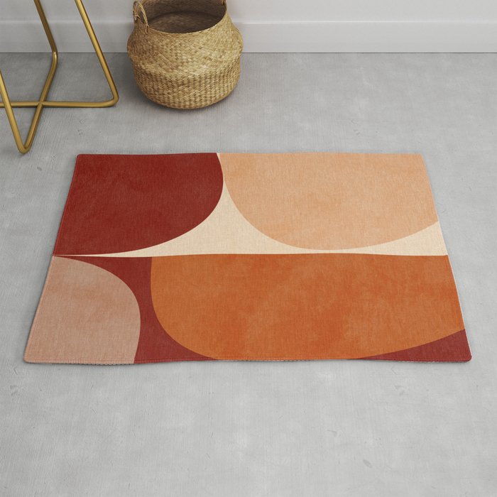 abstract retro shapes earthy 2 Rug Gallery Image 1