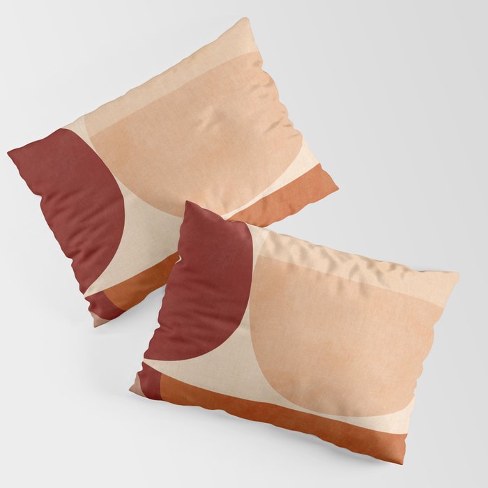 abstract retro shapes earthy 2 Pillow Sham Gallery Image 3