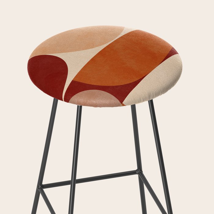 abstract retro shapes earthy 2 Stool Gallery Image 2