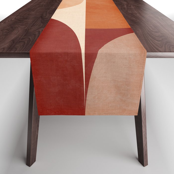 abstract retro shapes earthy 2 Table Runner Gallery Image 1
