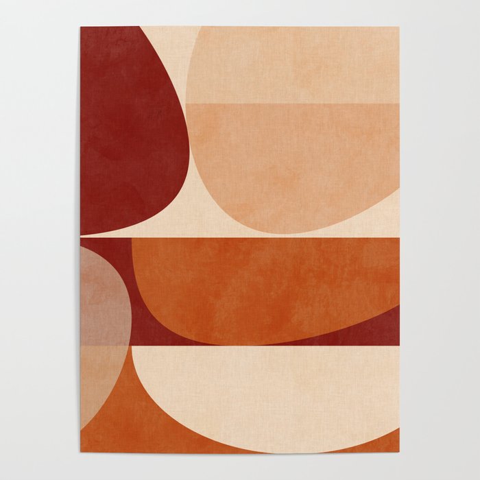 abstract retro shapes earthy 2 Poster Gallery Image 1
