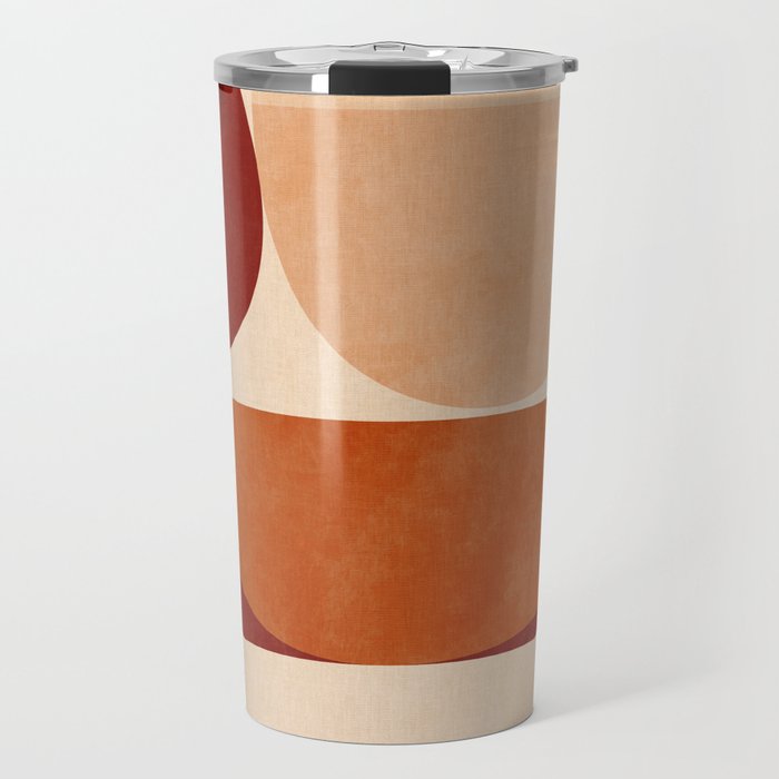 abstract retro shapes earthy 2 Travel Mug Gallery Image 1