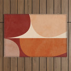abstract retro shapes earthy 2 Outdoor Rug Gallery Image 1