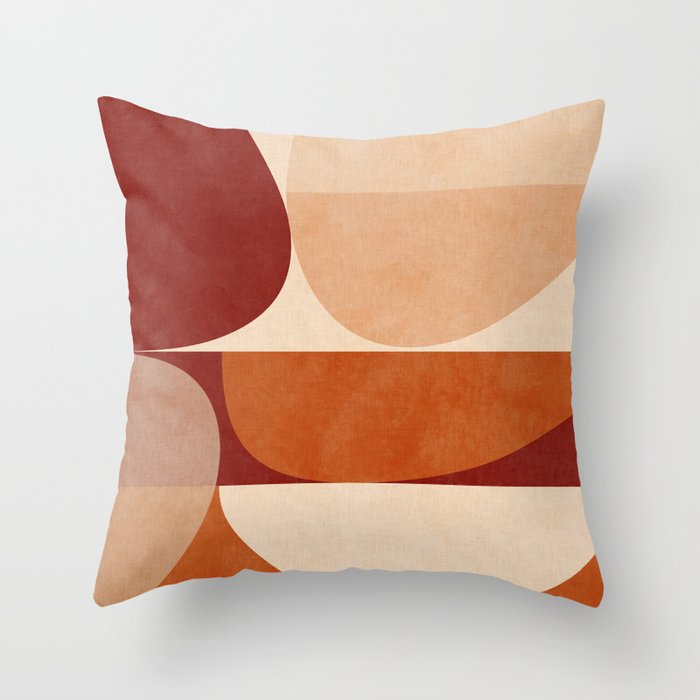 abstract retro shapes earthy 2 Throw Pillow Gallery Image 6