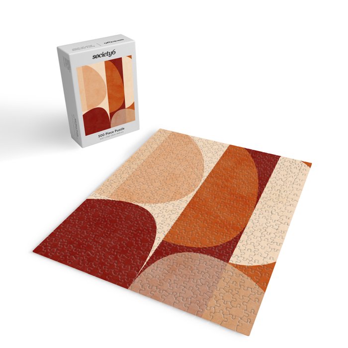 abstract retro shapes earthy 2 Jigsaw Puzzle Gallery Image 2