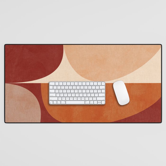 abstract retro shapes earthy 2 Desk Mat Gallery Image 1