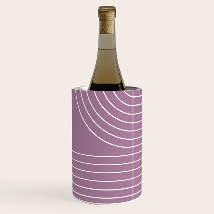 Minimal Line Curvature XXIV Lilac Purple Mid Century Modern Arch Abstract Wine Chiller Gallery Image 2