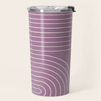 Minimal Line Curvature XXIV Lilac Purple Mid Century Modern Arch Abstract Travel Mug Gallery Image 2