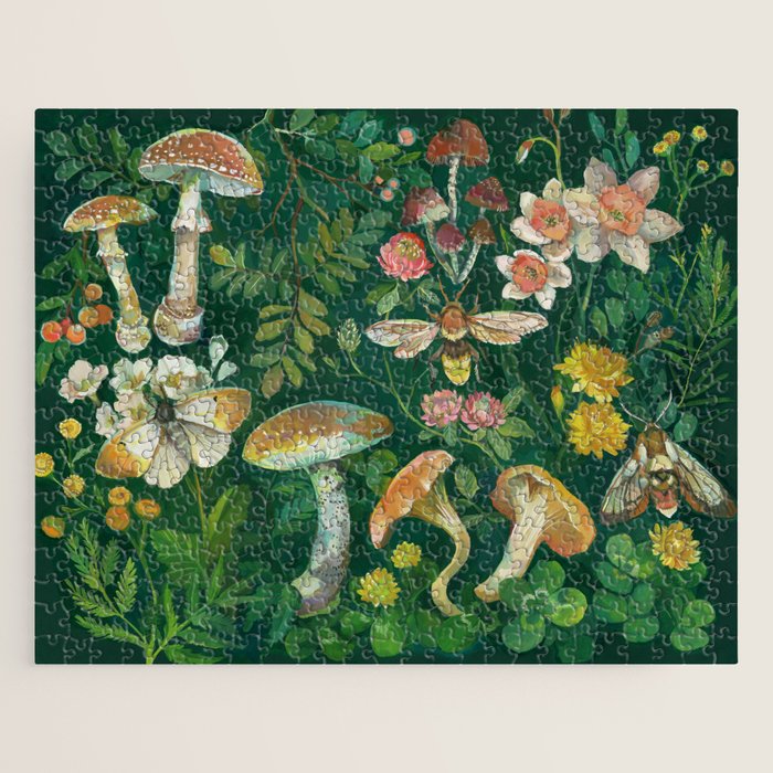 Mushrooms Dandelion Garden Jigsaw Puzzle Gallery Image 1