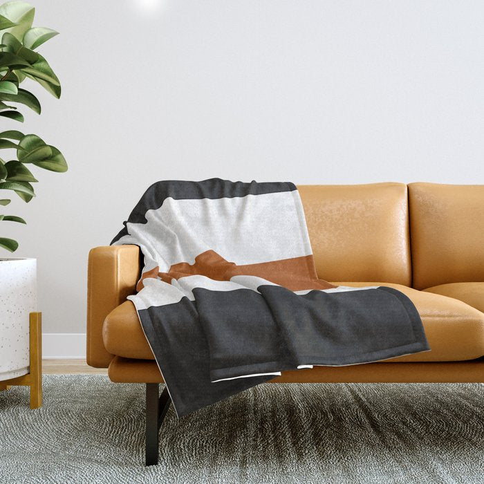 Accent (Black & Rust) Throw Blanket Gallery Image 1