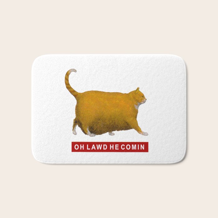 OH LAWD HE COMIN Meme Bath Mat Gallery Image 1