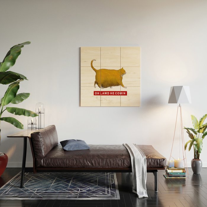 OH LAWD HE COMIN Meme Wood Wall Art Gallery Image 2