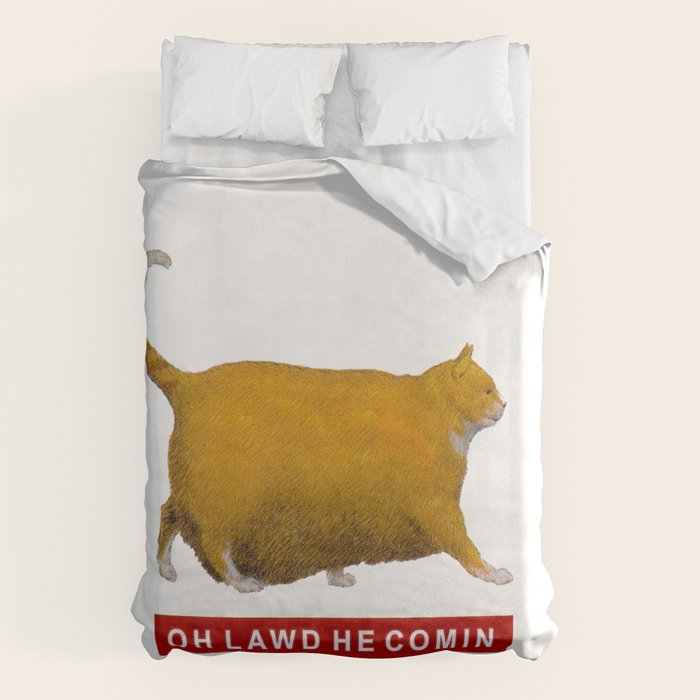 OH LAWD HE COMIN Meme Duvet Cover Gallery Image 6
