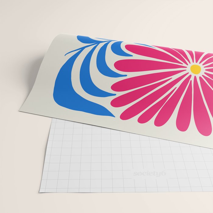 Viva Magenta Daisies Wrapping Paper Gallery Image 2