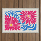 Viva Magenta Daisies Outdoor Rug Gallery Image 1