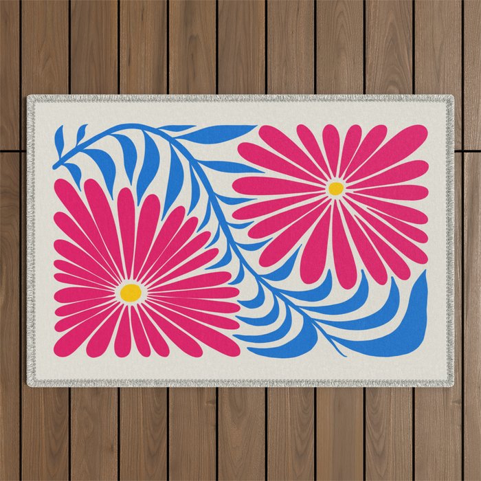 Viva Magenta Daisies Outdoor Rug Gallery Image 1