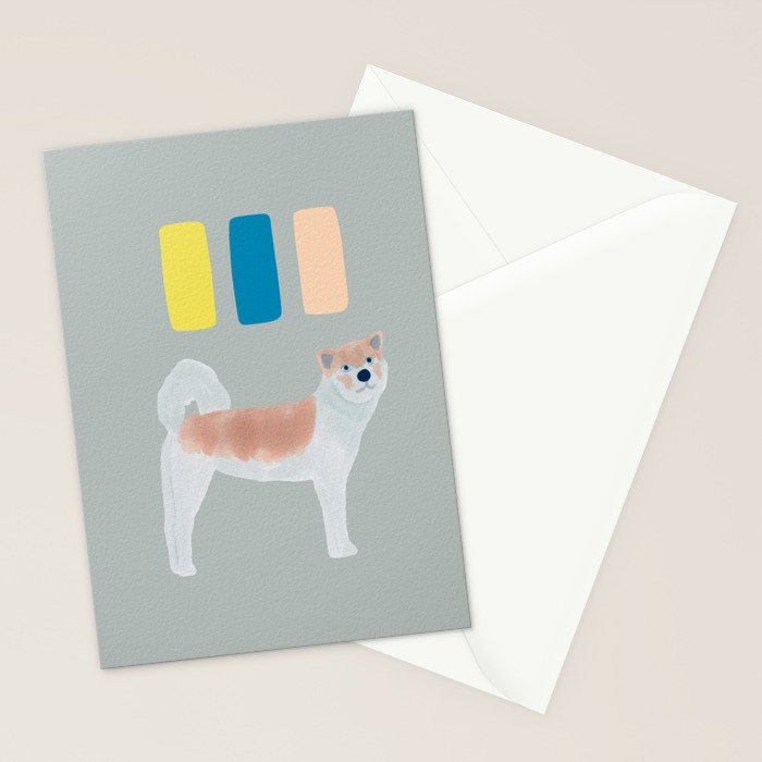 Dog and Dashes - Sepia and Sage Stationery Card Gallery Image 2