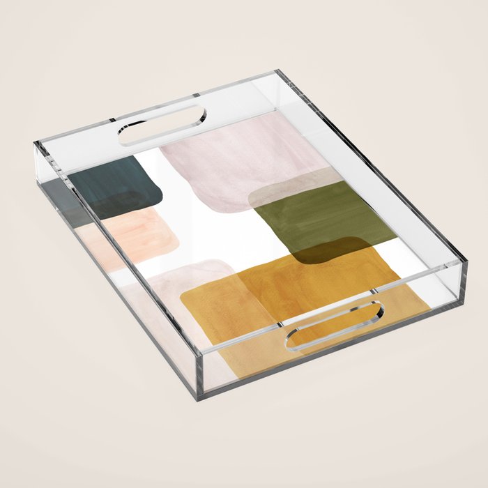 Multicolor abstract shapes Acrylic Tray Gallery Image 1