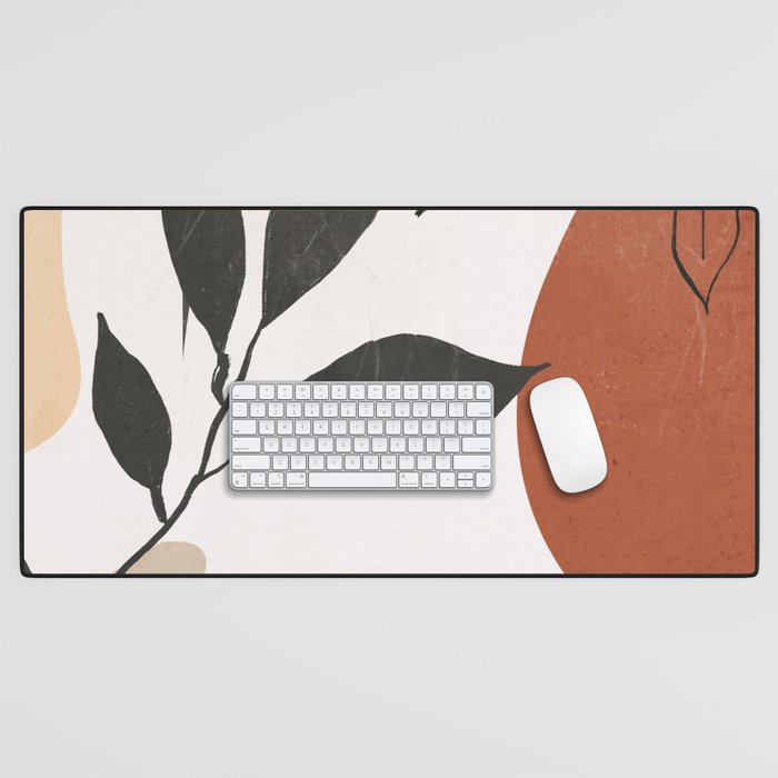 Abstract Shapes and Leaves 2 Desk Mat Gallery Image 1