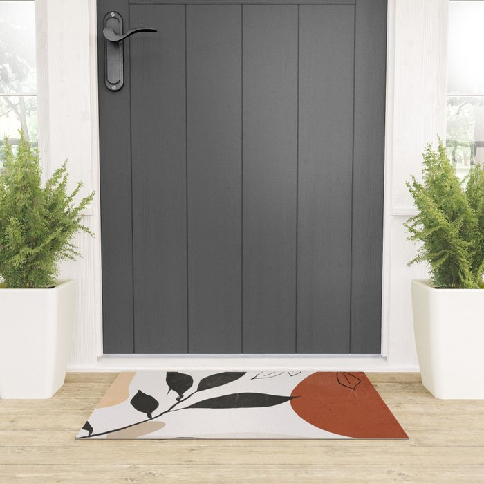 Abstract Shapes and Leaves 2 Welcome Mat Gallery Image 3