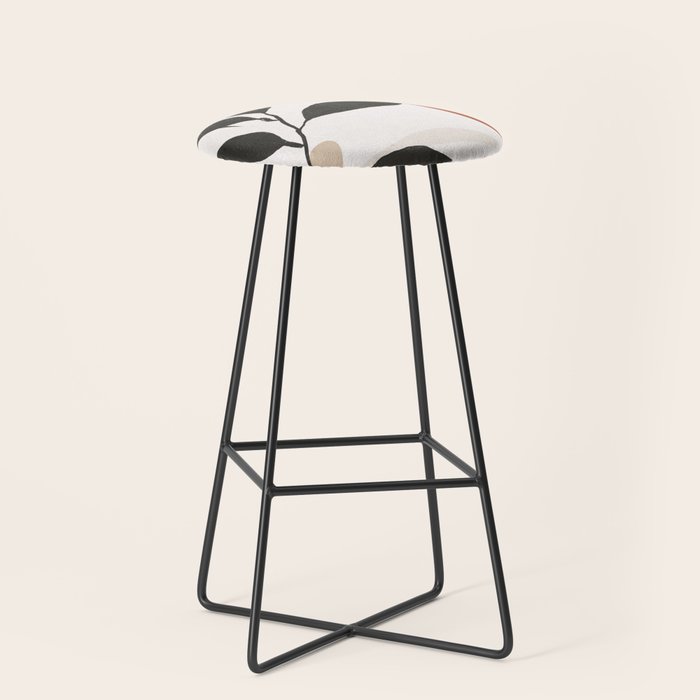 Abstract Shapes and Leaves 2 Stool Gallery Image 1