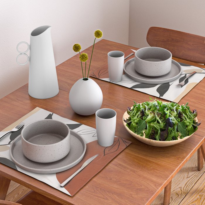 Abstract Shapes and Leaves 2 Placemat Gallery Image 2