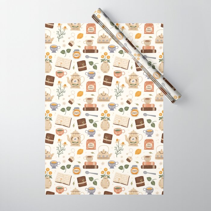 Gouache Books and Tea Wrapping Paper Gallery Image 1