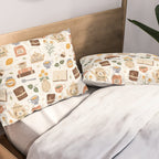 Gouache Books and Tea Pillow Sham Gallery Image 2