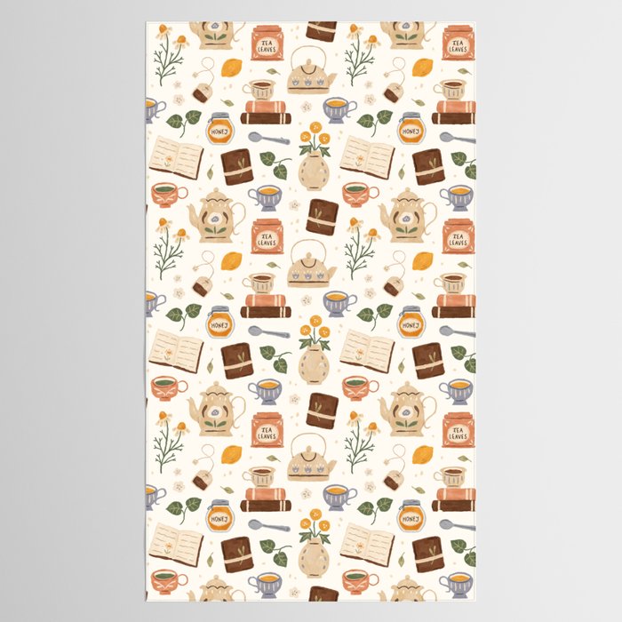 Gouache Books and Tea Tablecloth Gallery Image 2