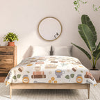 Gouache Books and Tea Comforter Gallery Image 3