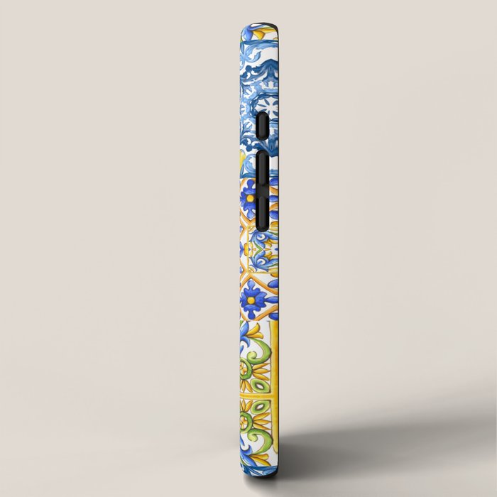 Mediterranean tiles,lemon art,mosaic tiles pattern  iPhone Case Gallery Image 2